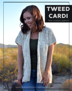 Tweed Cardi Crochet Pattern - The Tweed Cardi Crochet Pattern is made with the pretty Suzette stitch. It creates tight stitches with such a gorgeous texture!