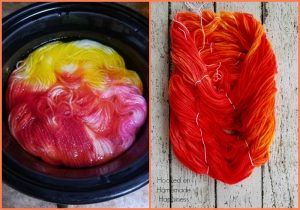 dyeing yarn in the slow cooker