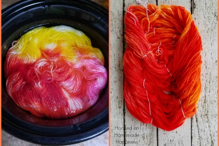 dyeing yarn in the slow cooker