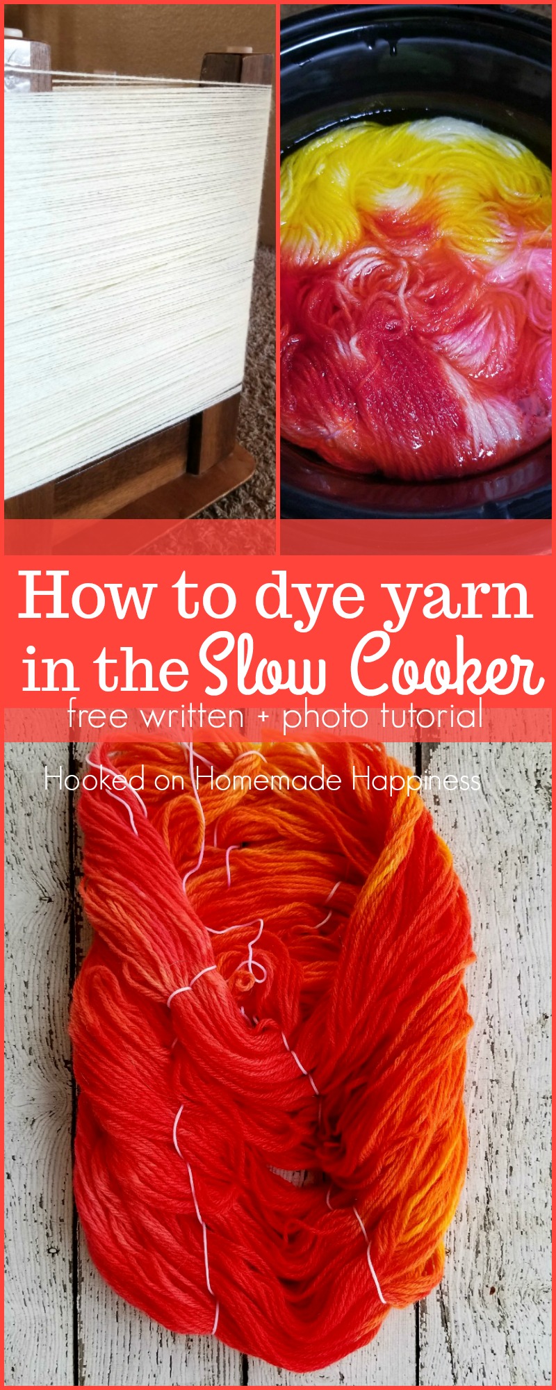 How to Dye Yarn in the Slow Cooker Hooked on Homemade Happiness