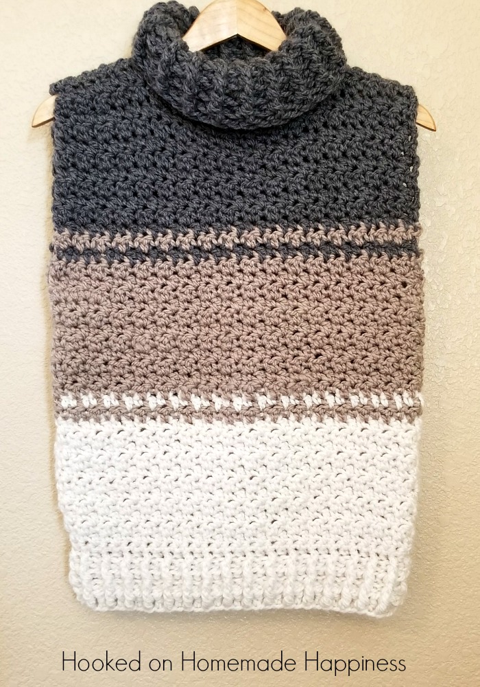 Cowl Sweater Vest Crochet Pattern