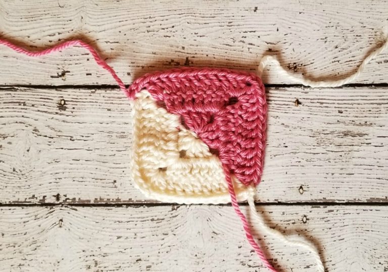 Half and Half Granny Square Crochet Pattern Hooked on Homemade Happiness