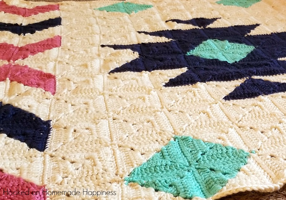 Southwest Granny Square Blanket Crochet Pattern