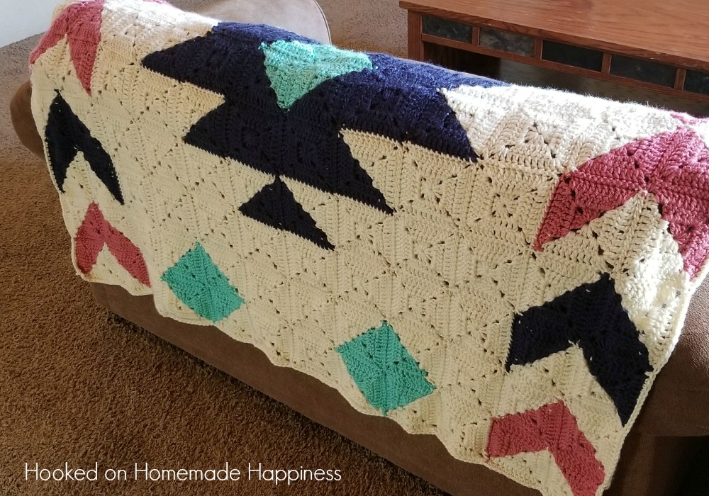 Southwest Granny Square Blanket Crochet Pattern