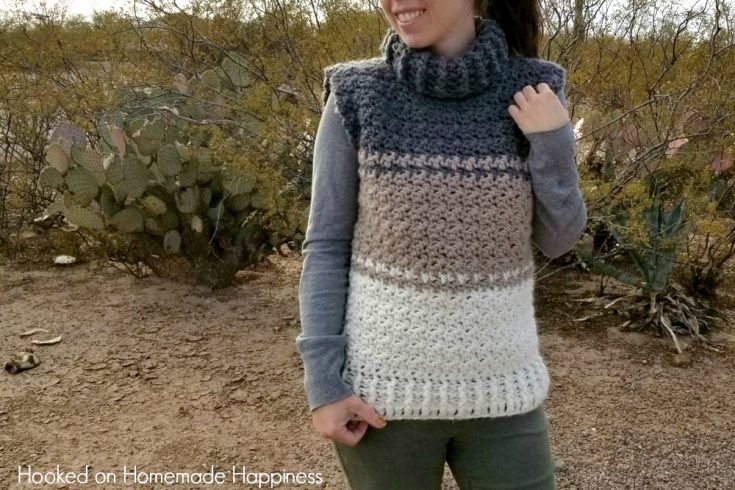 Cowl Sweater Vest Crochet Pattern