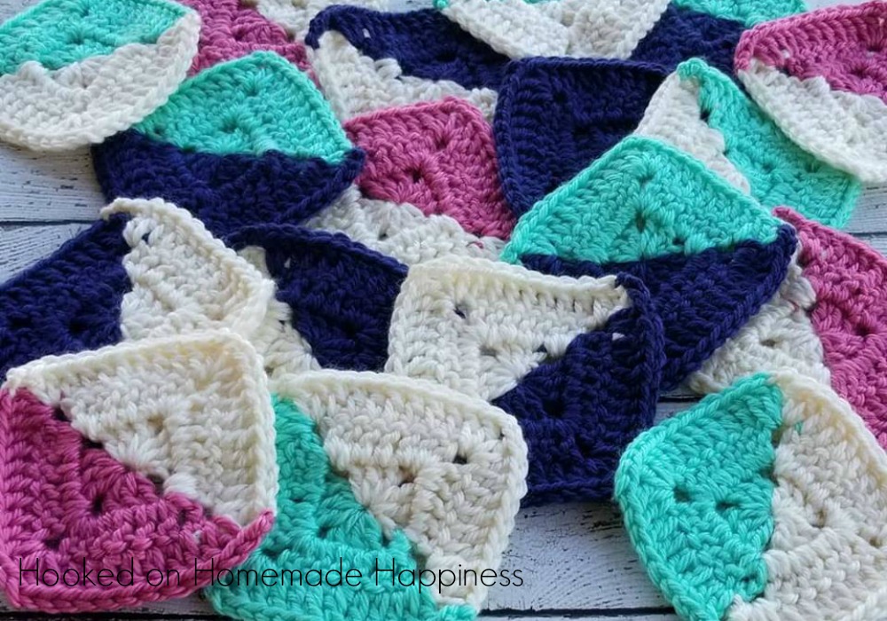 Half and Half Granny Square Crochet Pattern