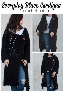 Everyday Black Cardigan Crochet Pattern - I'm so excited to share with you this Everyday Black Crochet Cardigan Pattern! Who doesn't need a black sweater. right? It's easy to grab and match with pretty much any outfit.