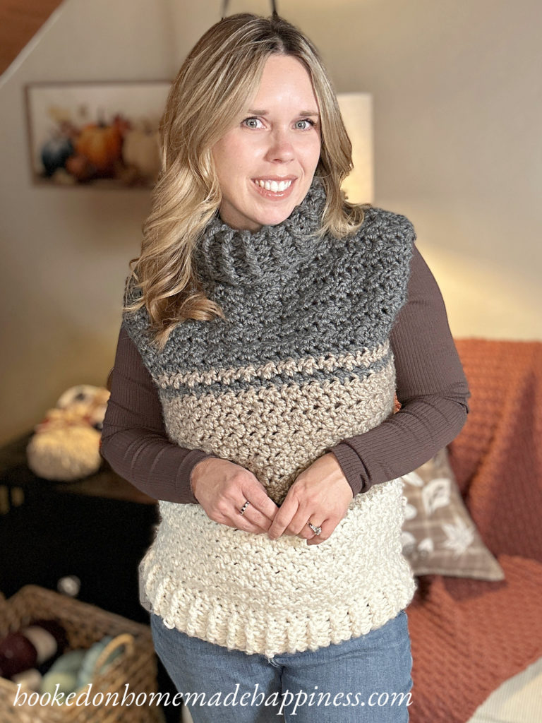 Cowl Sweater Vest Crochet Pattern