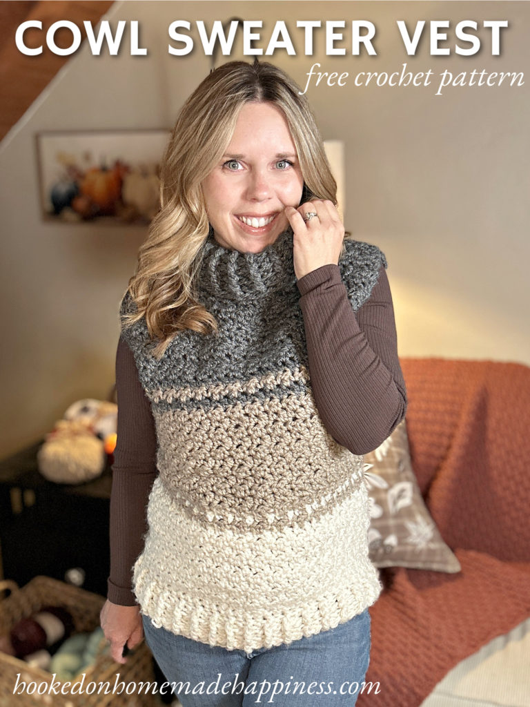 Cowl Sweater Vest Crochet Pattern