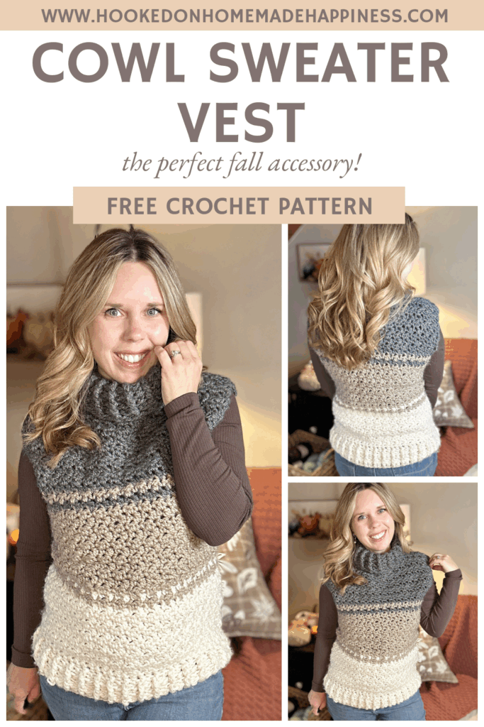 Cowl Sweater Vest Crochet Pattern