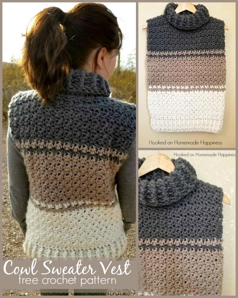 Cowl Sweater Vest Crochet Pattern Hooked On Homemade Happiness