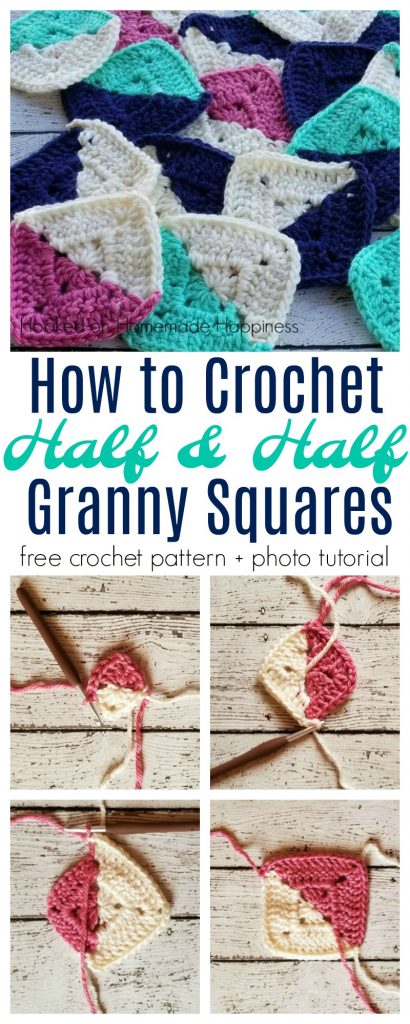 Half and Half Granny Square Crochet Pattern