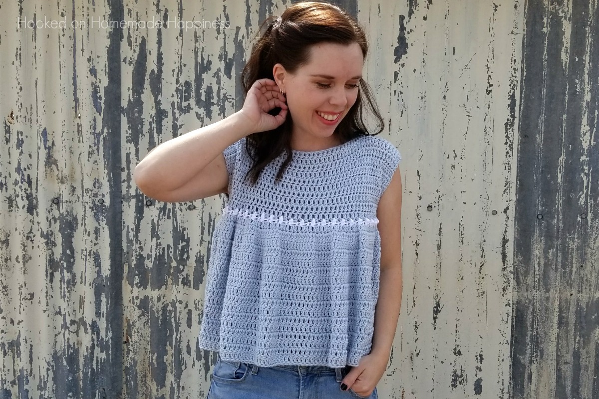 Peasant Top Crochet Pattern - Add this girly and flirty Peasant Top Crochet Pattern to your Spring closet! The ruffles add a feminine touch and they are so much easier to create than you might think.