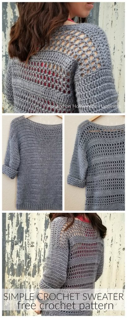 Simple Crochet Sweater Pattern 7 Hooked on Homemade Happiness