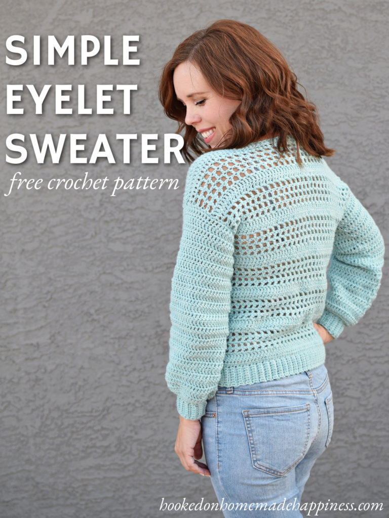 Simple Eyelet Sweater Crochet Pattern