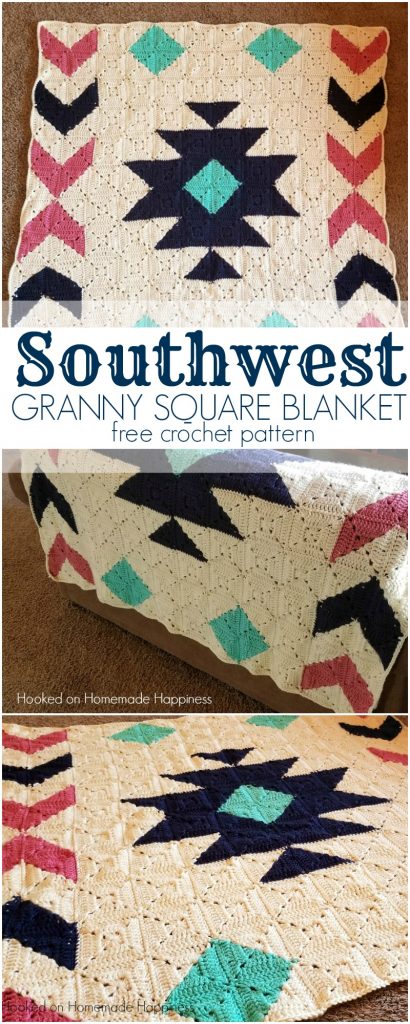 Southwest Granny Square Blanket Crochet Pattern