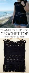 Triangles and Fringe Crochet Top - This Triangles & Fringe Crochet Top Pattern is made with cotton yarn, and with the fun peek-a-boo sections it makes this perfect for summer!