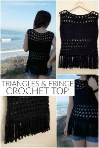 Triangles and Fringe Crochet Top - This Triangles & Fringe Crochet Top Pattern is made with cotton yarn, and with the fun peek-a-boo sections it makes this perfect for summer!