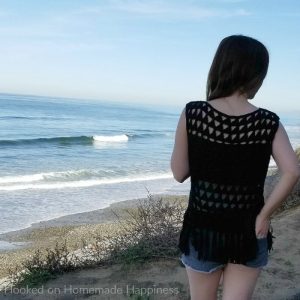 Triangles and Fringe Crochet Top - This Triangles & Fringe Crochet Top Pattern is made with cotton yarn, and with the fun peek-a-boo sections it makes this perfect for summer!