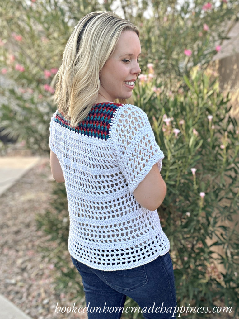 Easy Eyelet Blouse Crochet Pattern