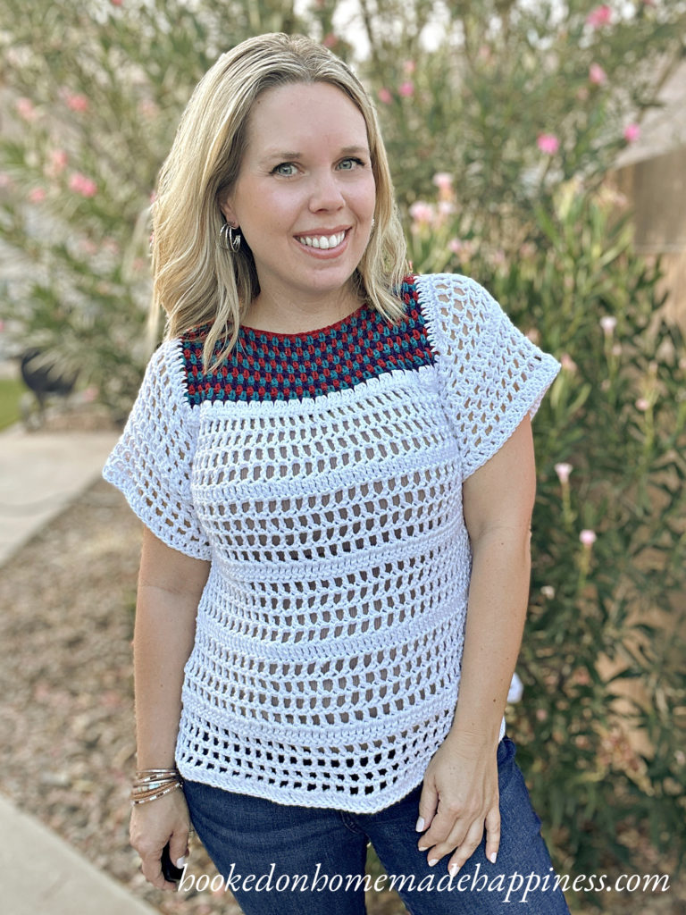 Easy Eyelet Blouse Crochet Pattern