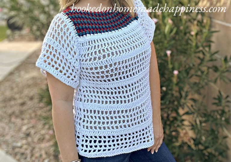 Simple Eyelet Blouse Crochet Pattern