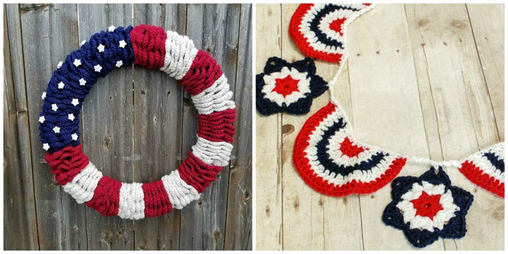 10 Patriotic Crochet Patterns - The weather is warming up and you know what that means... Memorial Day and Independence Day! I love crocheting Red, White, and Blue items for the summer. I've collected 10 Patriotic Crochet Patterns that will be perfect for summer! 
