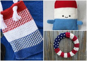 10 Patriotic Crochet Patterns - The weather is warming up and you know what that means... Memorial Day and Independence Day! I love crocheting Red, White, and Blue items for the summer. I've collected 10 Patriotic Crochet Patterns that will be perfect for summer! 