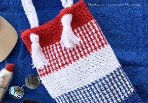 Patriotic Summer Tote Bag Crochet Pattern - The Patriotic Summer Tote Bag Crochet Pattern is so easy to make and will be super cute for your summer shananigans!