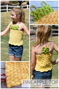 Pineapple Crochet Top Pattern - The Pineapple Crochet Top Pattern is such fun! I used a pretty shell stitch for the body of the top and the crocodile stitch for the pineapple top on the front and back.