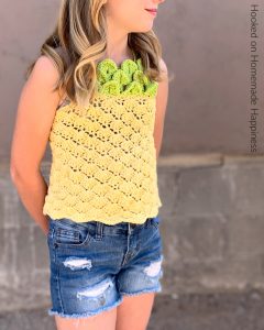 Pineapple Top Crochet Pattern - The Pineapple Crochet Top Pattern is such fun! I used a pretty shell stitch for the body of the top to give it some of that pineapple-y texture.