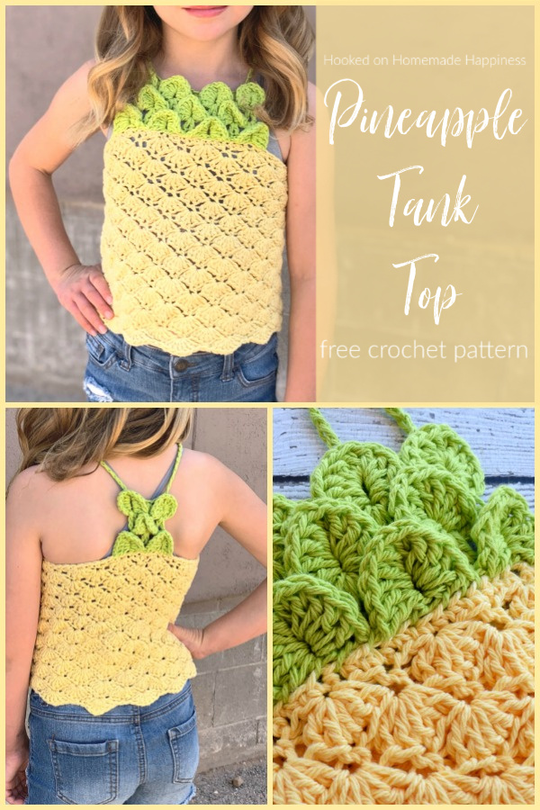 Pineapple Top Crochet Pattern - The Pineapple Crochet Top Pattern is such fun! I used a pretty shell stitch for the body of the top to give it some of that pineapple-y texture.