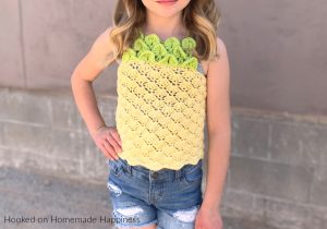 Pineapple Top Crochet Pattern - The Pineapple Crochet Top Pattern is such fun! I used a pretty shell stitch for the body of the top to give it some of that pineapple-y texture.