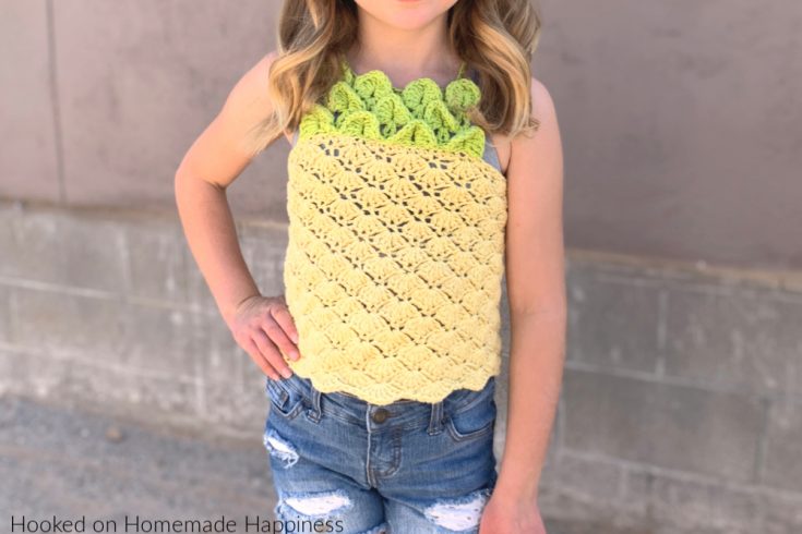 Pineapple Top Crochet Pattern - The Pineapple Crochet Top Pattern is such fun! I used a pretty shell stitch for the body of the top to give it some of that pineapple-y texture.