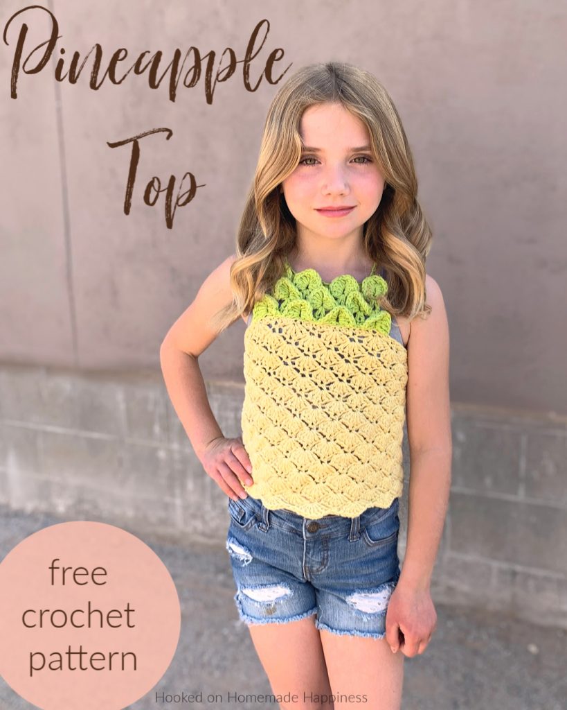 Pineapple Top Crochet Pattern - The Pineapple Crochet Top Pattern is such fun! I used a pretty shell stitch for the body of the top to give it some of that pineapple-y texture. 