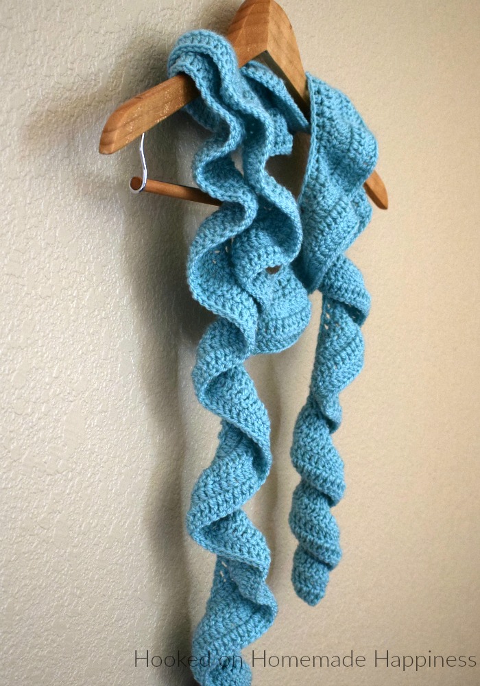 Ruffle Scarf Crochet Pattern - The Ruffle Scarf Crochet Pattern is a simple design worked up of entirely double crochets. 
