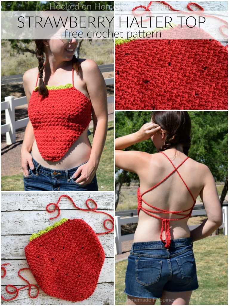 Strawberry Halter Top Crochet Pattern - This fun Strawberry Halter Top Crochet Pattern is a cute and flirty design that's perfect for your summer celebrations!