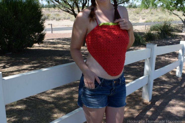 Strawberry Halter Top Crochet Pattern - This fun Strawberry Halter Top Crochet Pattern is a cute and flirty design that's perfect for your summer celebrations!