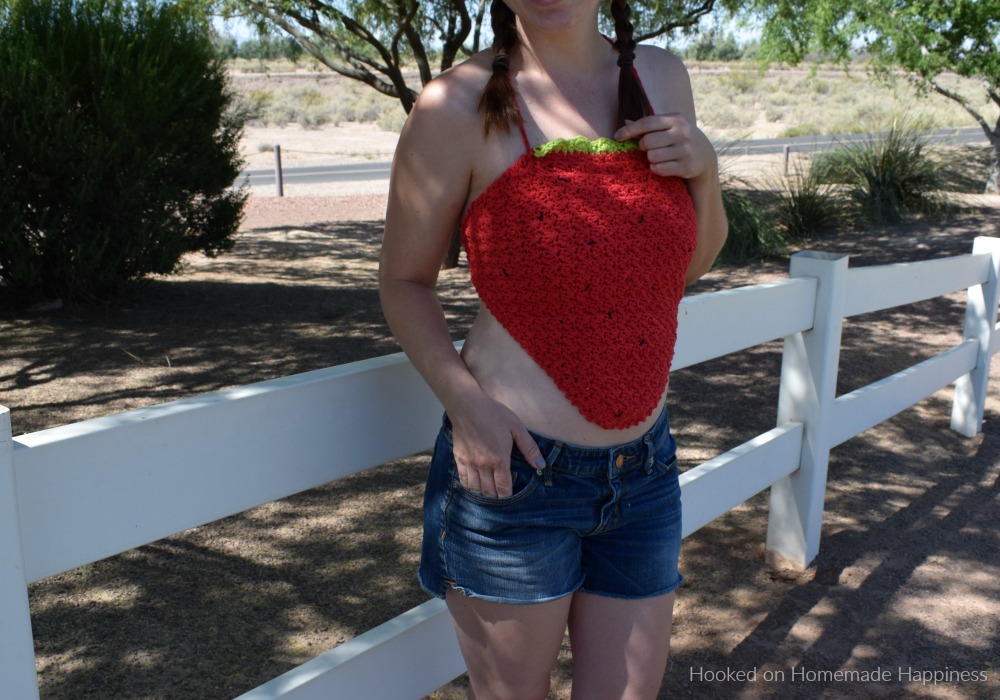 Strawberry Halter Top Crochet Pattern - This fun Strawberry Halter Top Crochet Pattern is a cute and flirty design that's perfect for your summer celebrations!