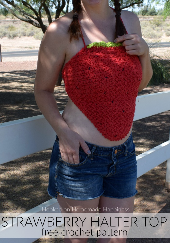 Strawberry Halter Top Crochet Pattern - This fun Strawberry Halter Top Crochet Pattern is a cute and flirty design that's perfect for your summer celebrations!