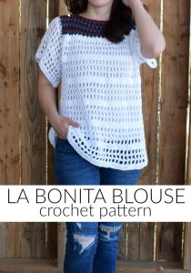 La Bonita Blouse Crochet Pattern - The La Bonita Blouse Crochet Pattern is the perfect comfy, casual top! It's light, airy, and flattering.