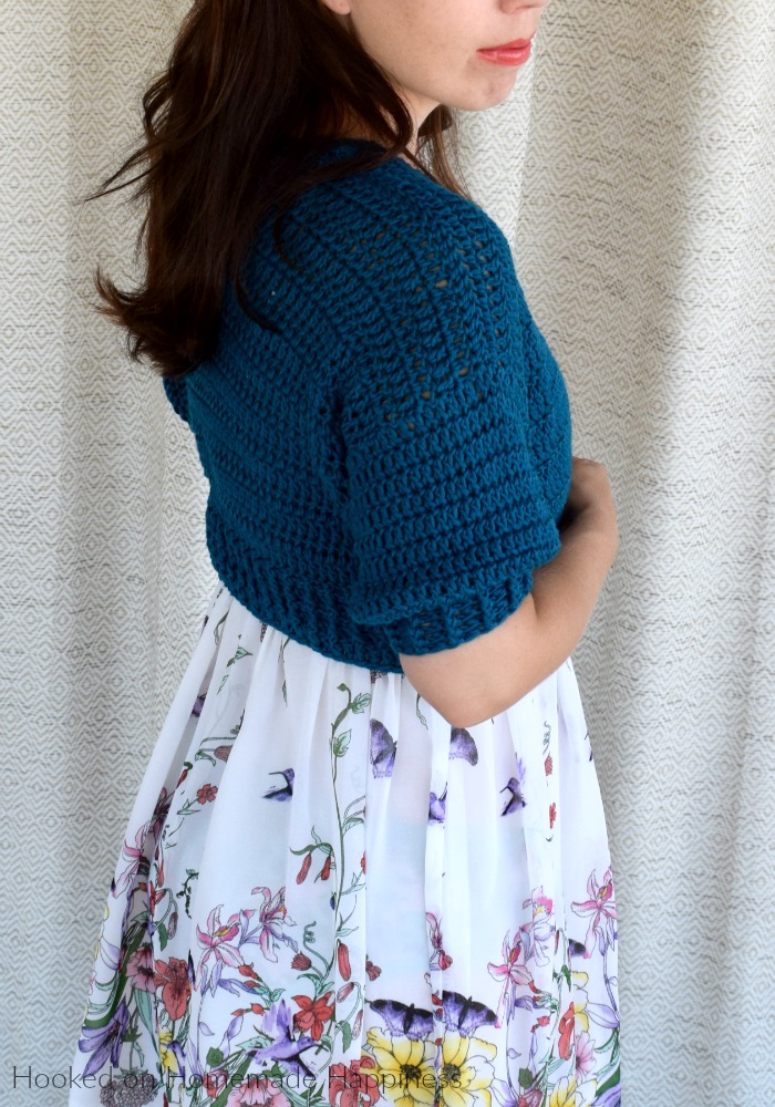 Cropped Cardi Crochet Pattern - This light weight, cotton Cropped Cardi Crochet Pattern is great for summer nights when it's not quite warm, but not cold enough for a jacket either. 