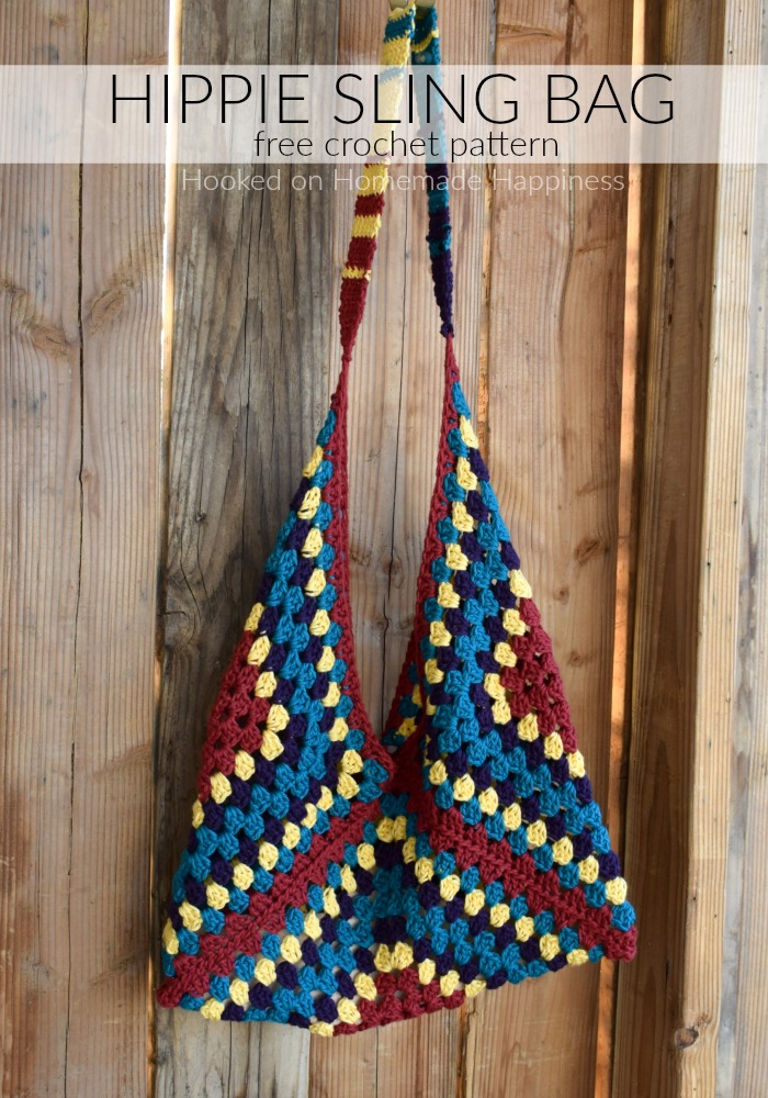 Hippie Sling Crochet Bag Pattern - Hooked on Homemade Happiness