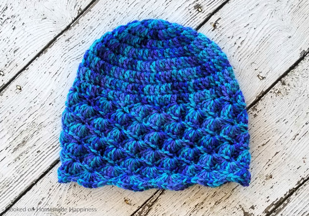 The Shell Beanie Crochet Pattern is the second pattern for the Crochet Along for a Cause! It's made to fit a child, but could easily be adjusted for an adult.