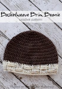 Basketweave Brim Beanie Crochet Pattern - The Basketweave Brim Beanie Crochet Pattern is a really versatile pattern and can be made for men and women. The pattern is written large for a man, but can easily be adjusted to a smaller size.