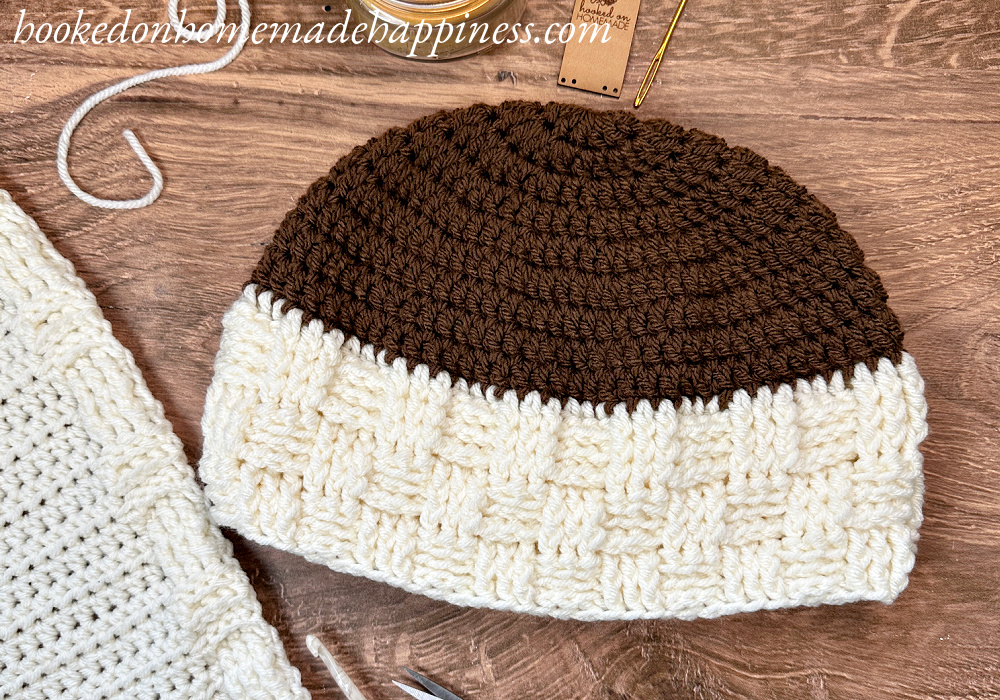 Basketweave Brim Beanie Crochet Pattern