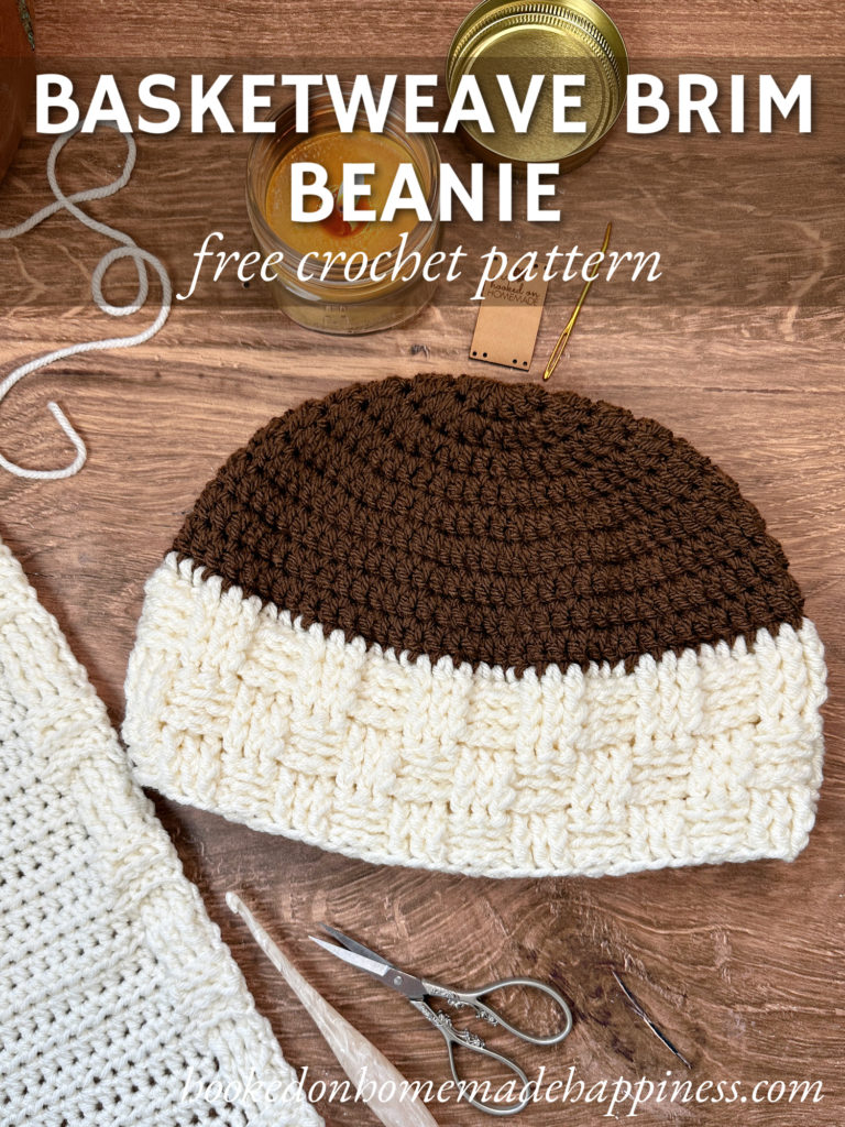 Basketweave Brim Beanie Crochet Pattern