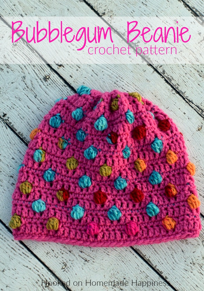 Bubblegum Beanie Crochet Pattern - The Bubblegum Beanie Crochet Pattern is 100% fun! I dug through my stash and found some variegated yarn with matching solid yarn that I knew I had to do something fun with.