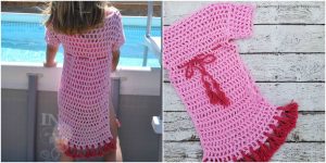 Kid's Swim Suit Cover Up Crochet Pattern - This Kid's Swim Suit Cover Up Crochet Pattern is made from cotton yarn and makes it perfect for the pool or beach!