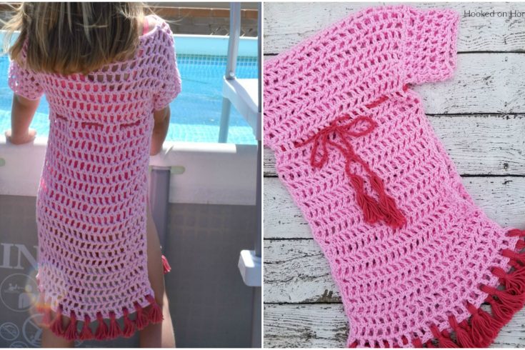 Kid's Swim Suit Cover Up Crochet Pattern - This Kid's Swim Suit Cover Up Crochet Pattern is made from cotton yarn and makes it perfect for the pool or beach!